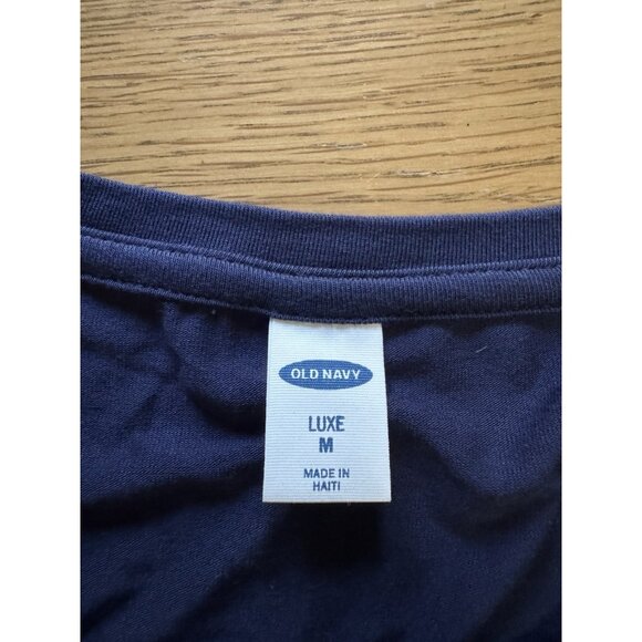 Old Navy Luxe Blue Long Sleeve Round Neck Tunic Shirt Women‎ Size Medium Preppy - Picture 3 of 12